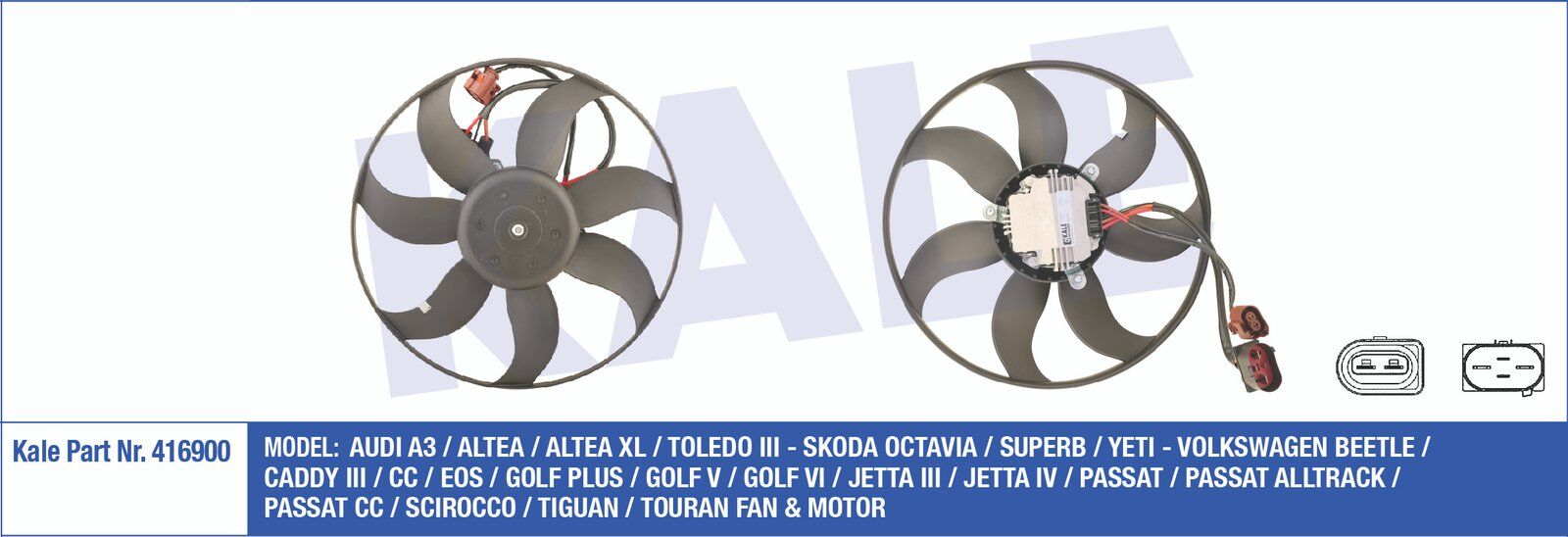 1K0959455CQ FAN MOTORU GOLF5 / GOLF6 / JETTA / A3 / LEON / CADDY / LEON 04-12 1.4-1.6-1.9 TDI SOL 300W 365mm
