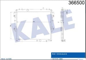 16400-0L160 RADYATÖR SU HILUX 06-11 525x648x16 M-T BRAZING