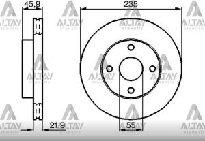 FREN DISKI 323  95-98 / FAMILIA 1.5 ÖN HAVALI 235-4   OEM: BR703325X
