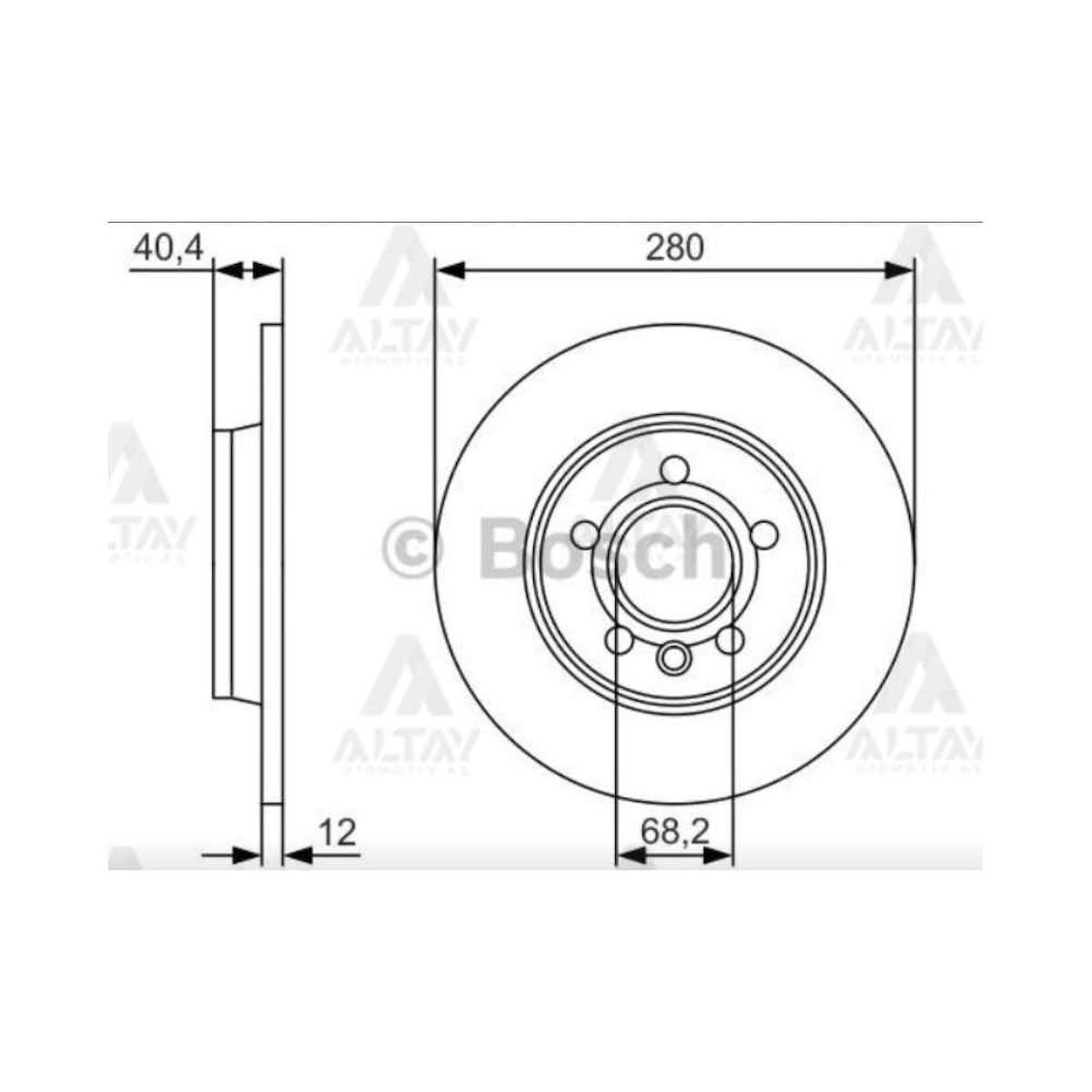 FREN DISKI TRANSPORTER T4  96-03 / ARKA DÜZ 280-5 VOLKSWAGEN TRANSPORTER OEM: 7D0615601