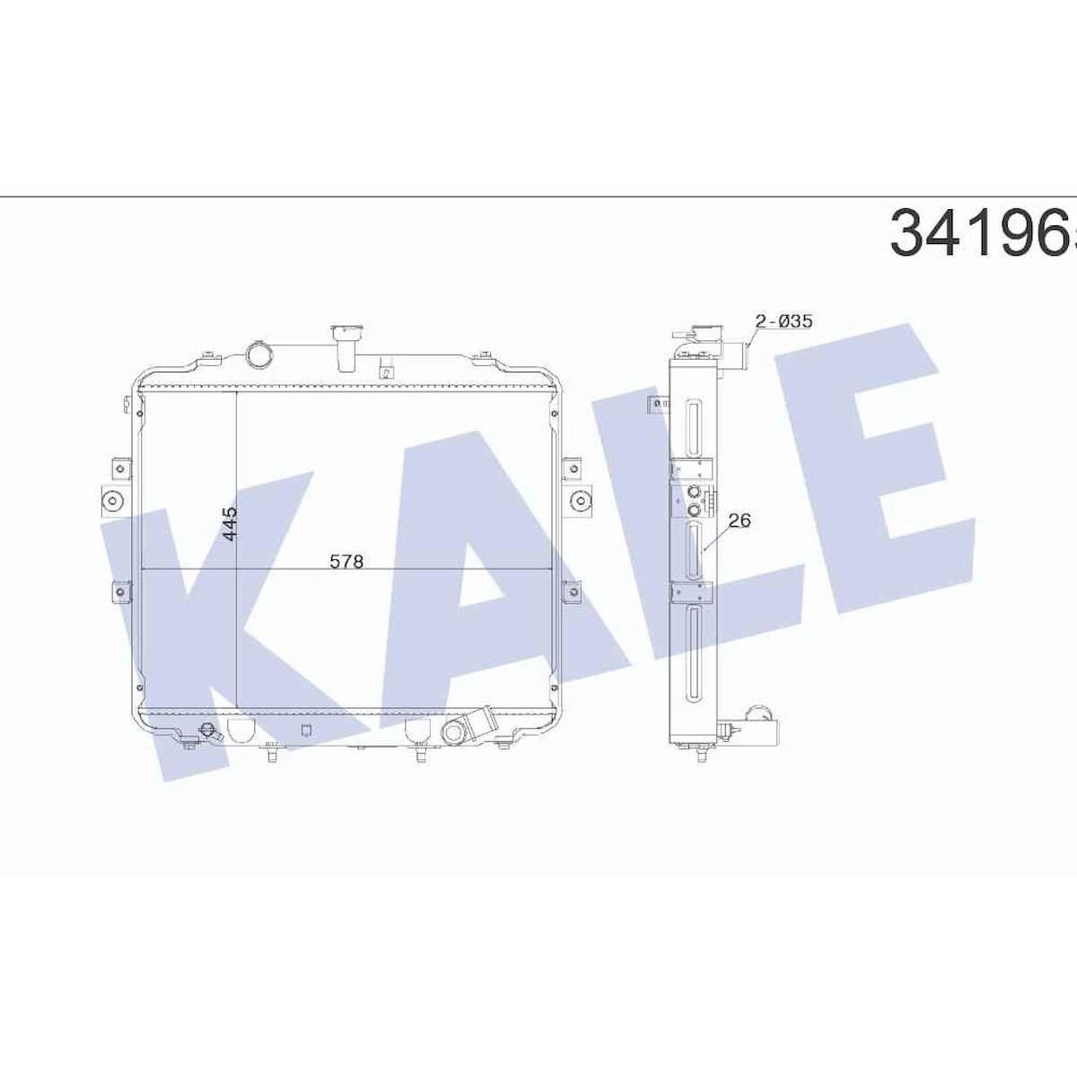 RADYATÖR SU H-100 KAMYONET 05-18 26mm M-T BRAZING   OEM: 25310-4F400