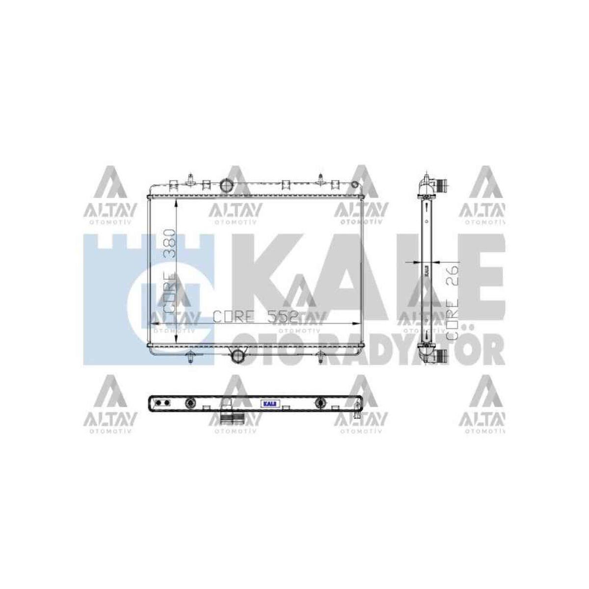 RADYATÖR SU PARTNER 08= TEPEE / BERLINGO 08= / PARTNER-BERLINGO 03-08 1.6 HDI M-T BRAZING CITROEN, PEUGEOT BERLINGO, PARTNER OEM: 1330W2