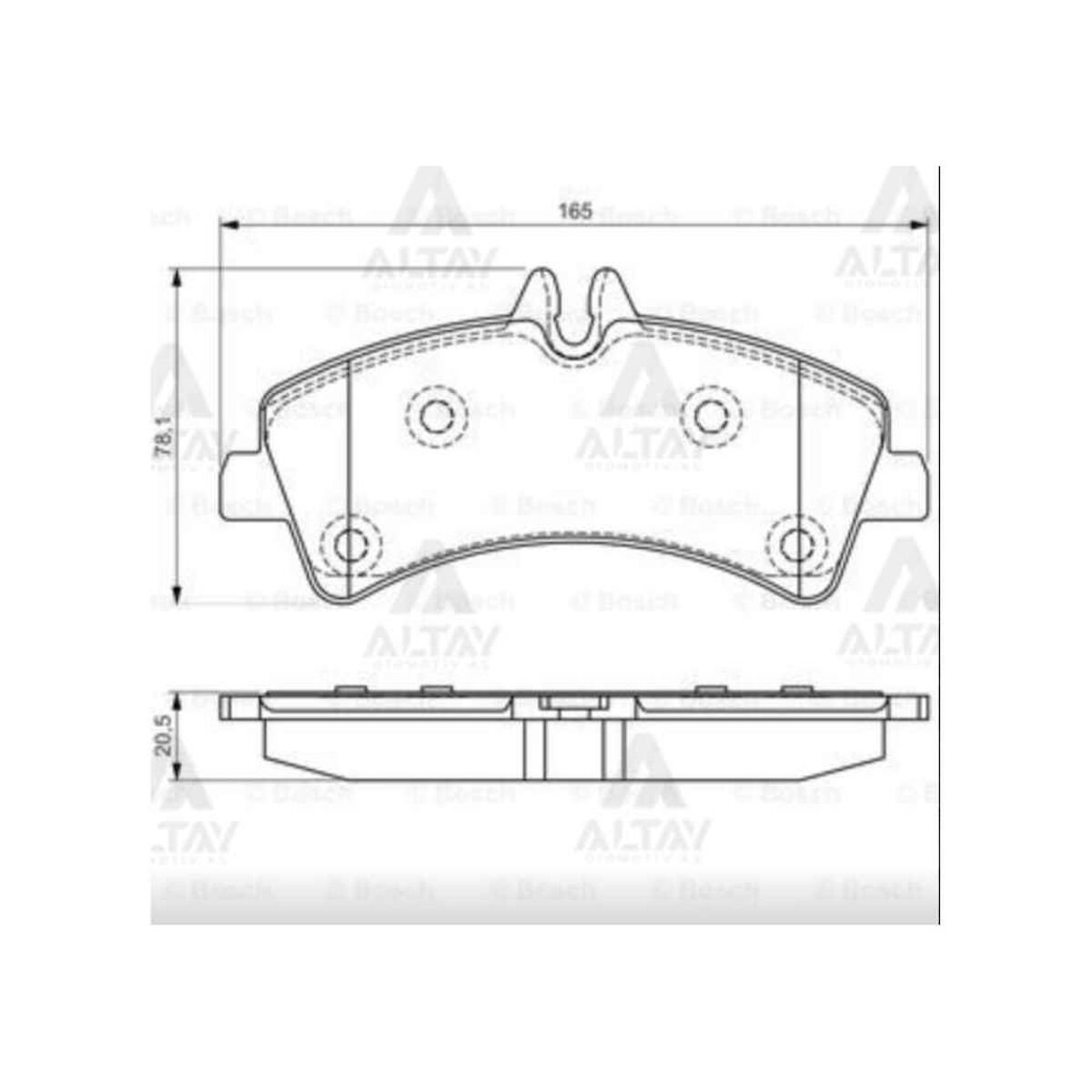 FREN BALATA SPRINTER 06-09 / CRAFTER 06-16 ÇIFT TEKER 5T ARKA   OEM: 2E0698451A