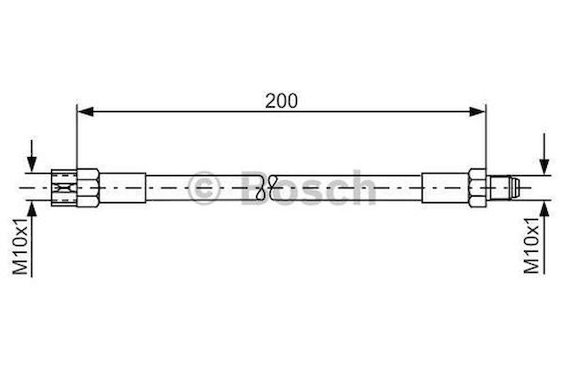 Bosch 1987476002 Fren Hortumu Arka (227Mm) Bmw E21 E30 E36 E46 E28 E34 E23 E24 E32 Z3 79>05 Audı A6 C4 94>96