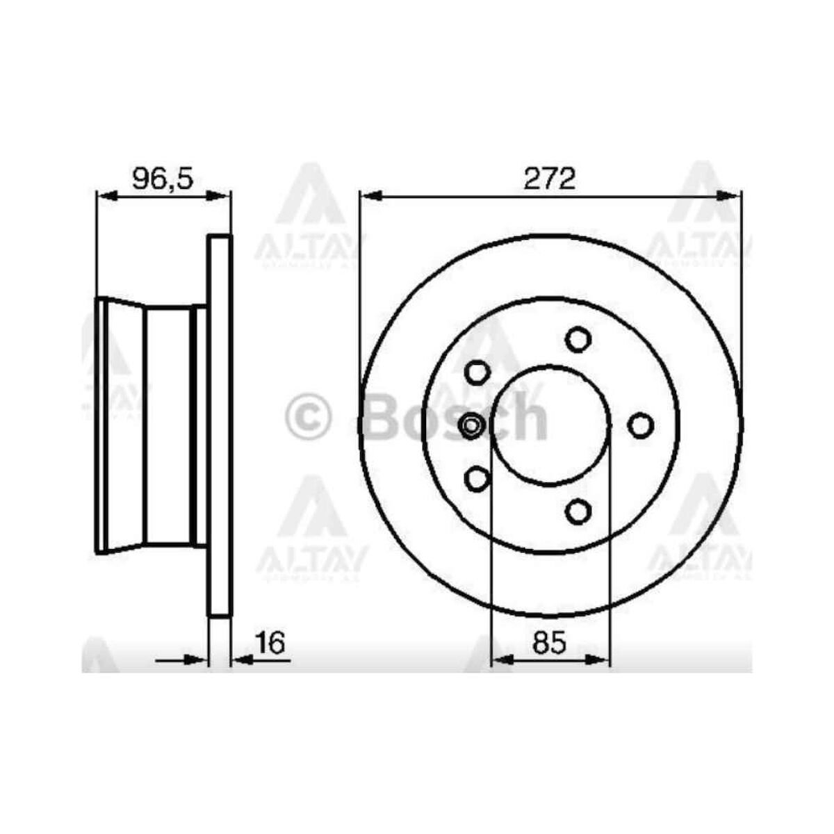 FREN DISKI LT35  97-06 / SPRINTER 97-06 / 2.5TDI ANJ-AVR ARKA DÜZ 272-5   OEM: 2D0615601A