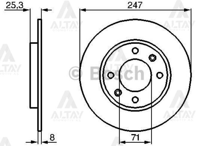 4246G6 FREN DISKI 106  96-04 / 206 98-08 / 306 93-02 / SAXO 96-04 / XSARA 97-05 / ARKA DÜZ 247-4