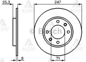 4246G6 FREN DISKI 106  96-04 / 206 98-08 / 306 93-02 / SAXO 96-04 / XSARA 97-05 / ARKA DÜZ 247-4