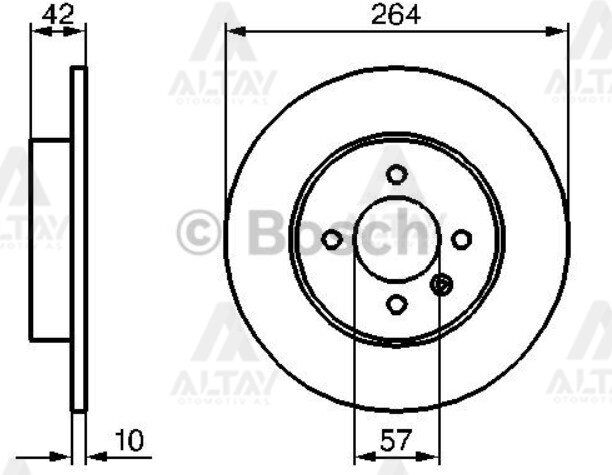 569116 FREN DISKI ASTRA H 04-09 / COMBO C 01-12 / MERIVA A 03-10 / ARKA DÜZ 264-4