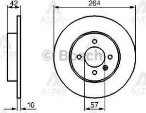 569116 FREN DISKI ASTRA H 04-09 / COMBO C 01-12 / MERIVA A 03-10 / ARKA DÜZ 264-4