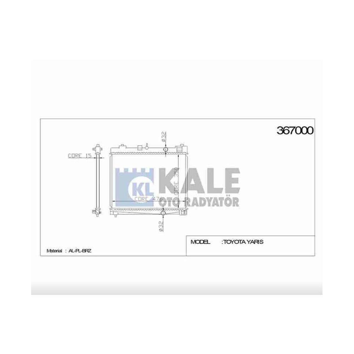 RADYATÖR SU YARIS 06-14 BENZİNLİ 1.0 - 1.3 M-T BRAZING TOYOTA YARIS OEM: 16400-23170