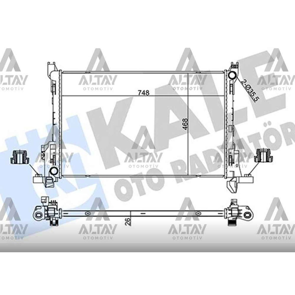 RADYATÖR SU TRAFIC III 14= / VIVARO 14= / 1.6 DCI M-T BRAZING   OEM: 214103569R