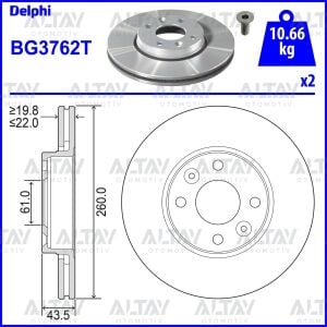 7701207795 FREN DİSKİ CLIO III 05-12 / LOGAN I 04= / MEGANE II 03-08 / MICRA 03-23 ÖN HAVALI 260-4 (SET)