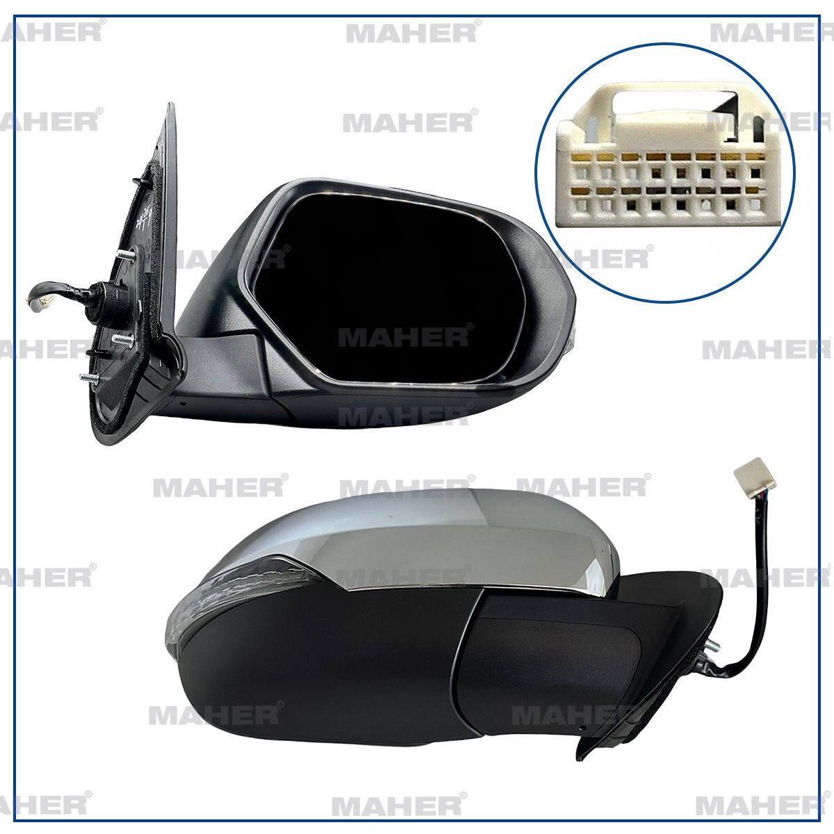 7632B692 AYNA DIŞ DİKİZ L-200 19-23 ELEKTRİKLİ ISITMALI SİNYALLİ OTOMATİK KATLANIR 7 FİŞLİ KROM SAĞ