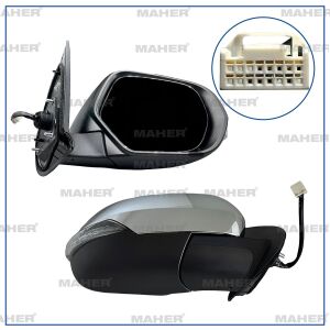 7632B692 AYNA DIŞ DİKİZ L-200 19-23 ELEKTRİKLİ ISITMALI SİNYALLİ OTOMATİK KATLANIR 7 FİŞLİ KROM SAĞ