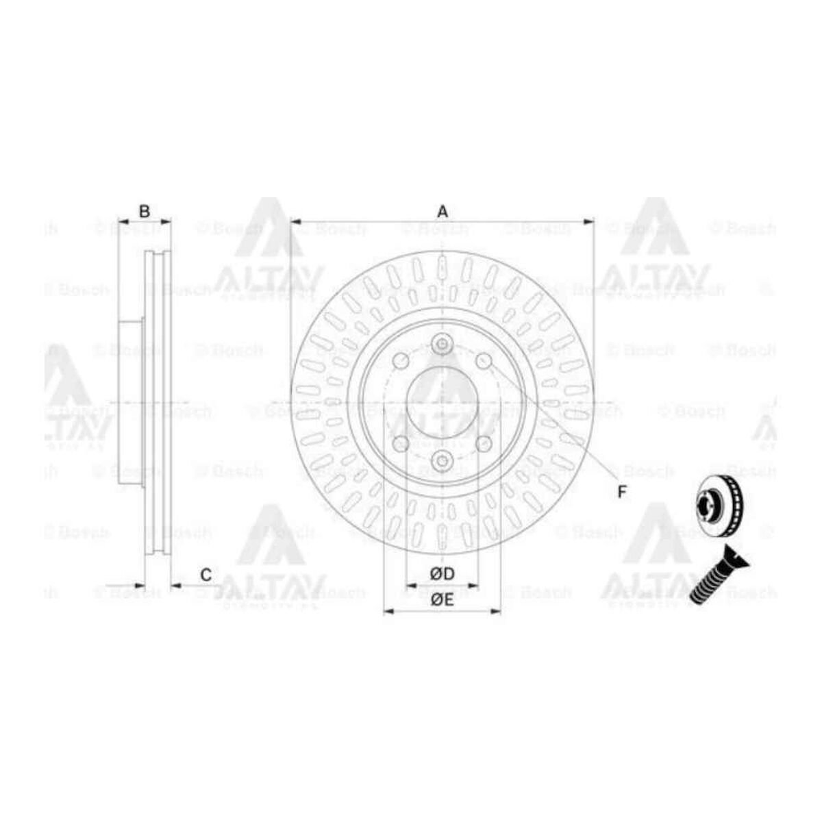 FREN DISKI SYMBOL III 12= / CLIO IV 12= / KANGOO II 08= / DOKKER 12= / ÖN HAVALI 258-4 (IÇTEN SOGUTMALI) RENAULT CLIO, KANGOO, SYMBOL OEM: 402062212R