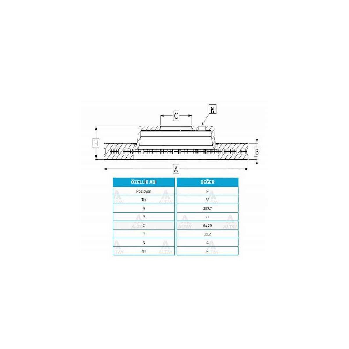 FREN DISKI JAZZ 09-12 / CITY 09-12 / ÖN HAVALI 258-4 HONDA CITY, JAZZ OEM: 45251SAAG50