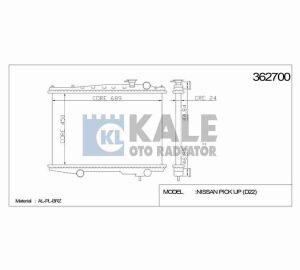 21460-3S800 RADYATÖR SU PICKUP 98-02 D22 22mm M-T BRAZING