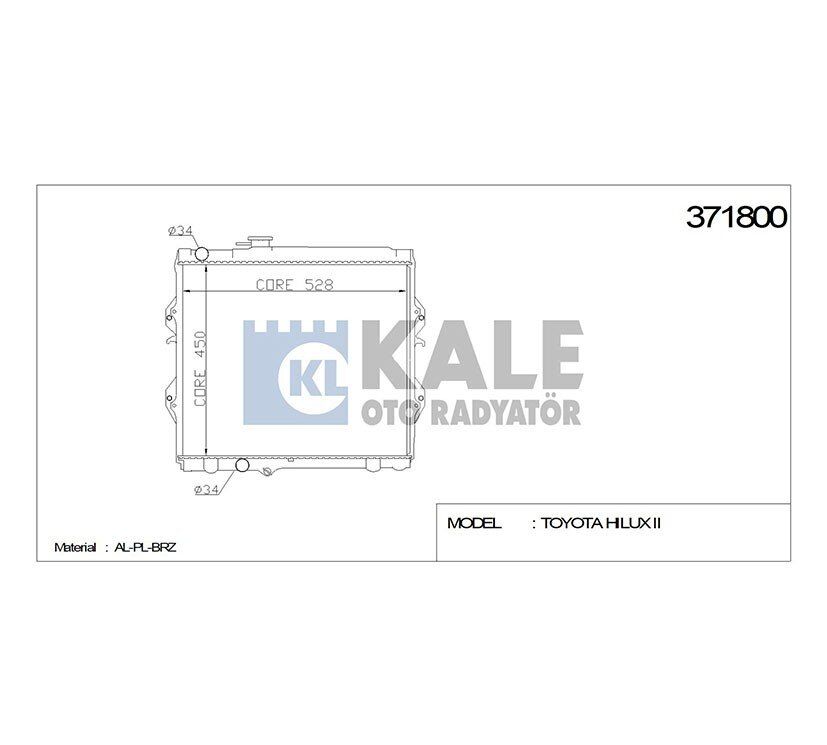 16400-5B590 RADYATÖR SU HILUX 98-05 2.4cc 26mm M-T BRAZING