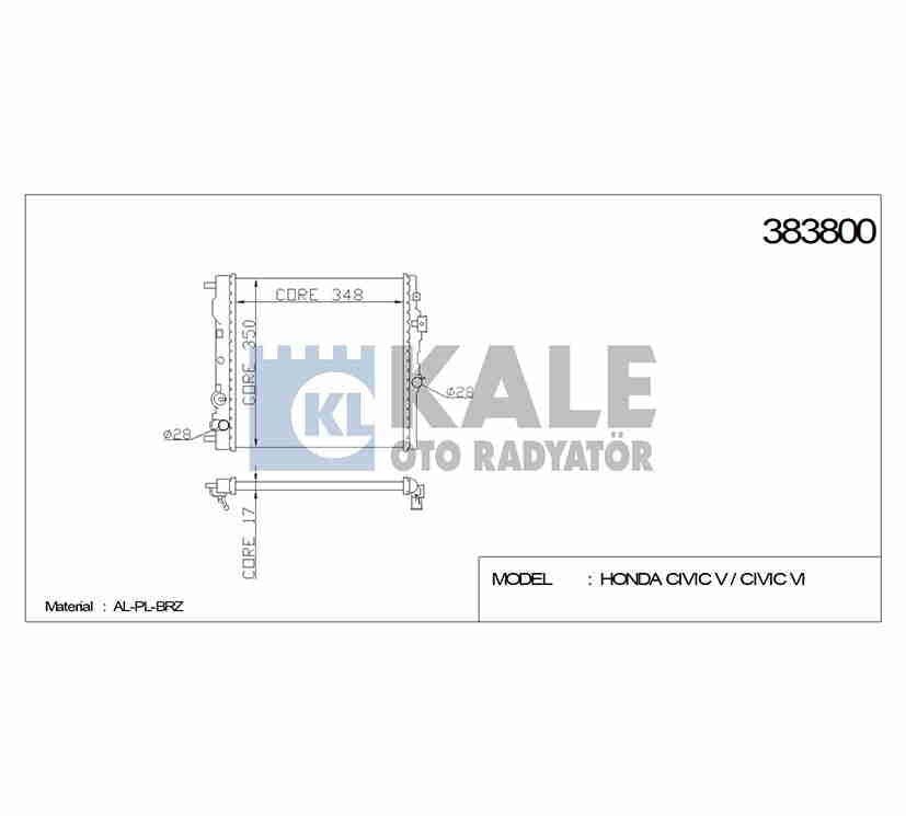 19010-P01-004 RADYATÖR SU CIVIC 92-00 16mm A-T BRAZING