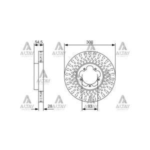 FREN DİSKİ TRANSIT 06-14 / V347 ARKADAN İTİŞLİ ÖN HAVALI 300-5 FORD TRANSIT OEM: 6C161125AA