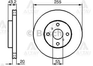 4351252040 FREN DISKI YARIS 02-10 / 1.3-1.4 D-4D ÖN HAVALI 255-4