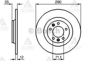 4246P9 FREN DISKI 407 04-11 / 508 I 10-18 / C5 III 08-15 / C5 II 04-08 / ARKA DÜZ 290-5