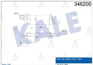TURBO RADYATÖRÜ (INTERCOOLER) COMBO C / CORSA C / TIGRA B Z13DT-Z13DTJ-Z17DTH-Y13DT OPEL CORSA OEM: 1300410 - 93177425
