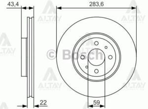 46403088 FREN DISKI DOBLO 01-10 / LINEA 07= / ÖN HAVALI 1.4 T-JET 284-4