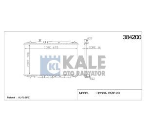19010-RSP-G01 RADYATÖR SU CIVIC 06-12 FD6 1.8 VTEC 375x677x16 M-T BRAZING