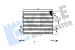 51774736 RADYATÖR KLİMA FIAT PALIO 1.4 02= KURUTUCUSUZ [BRAZING AL/AL] [445X350X16] KLİMA RADYATÖRÜ
