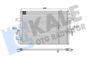 46826683 RADYATÖR KLİMA FIAT ALBEA ; PALIO 1.2 1.6 96= KURUTUCUSUZ [BRAZING AL/AL] [448X355X16] KLİMA RADYAT