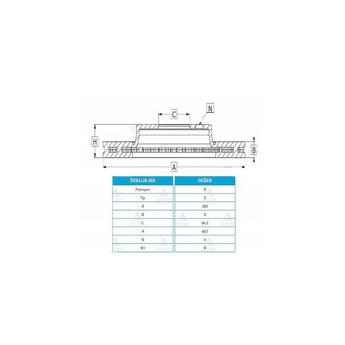 FREN DISKI ACCORD 09-15 / ARKA DÜZ 282-5   OEM: 42510TA0A00