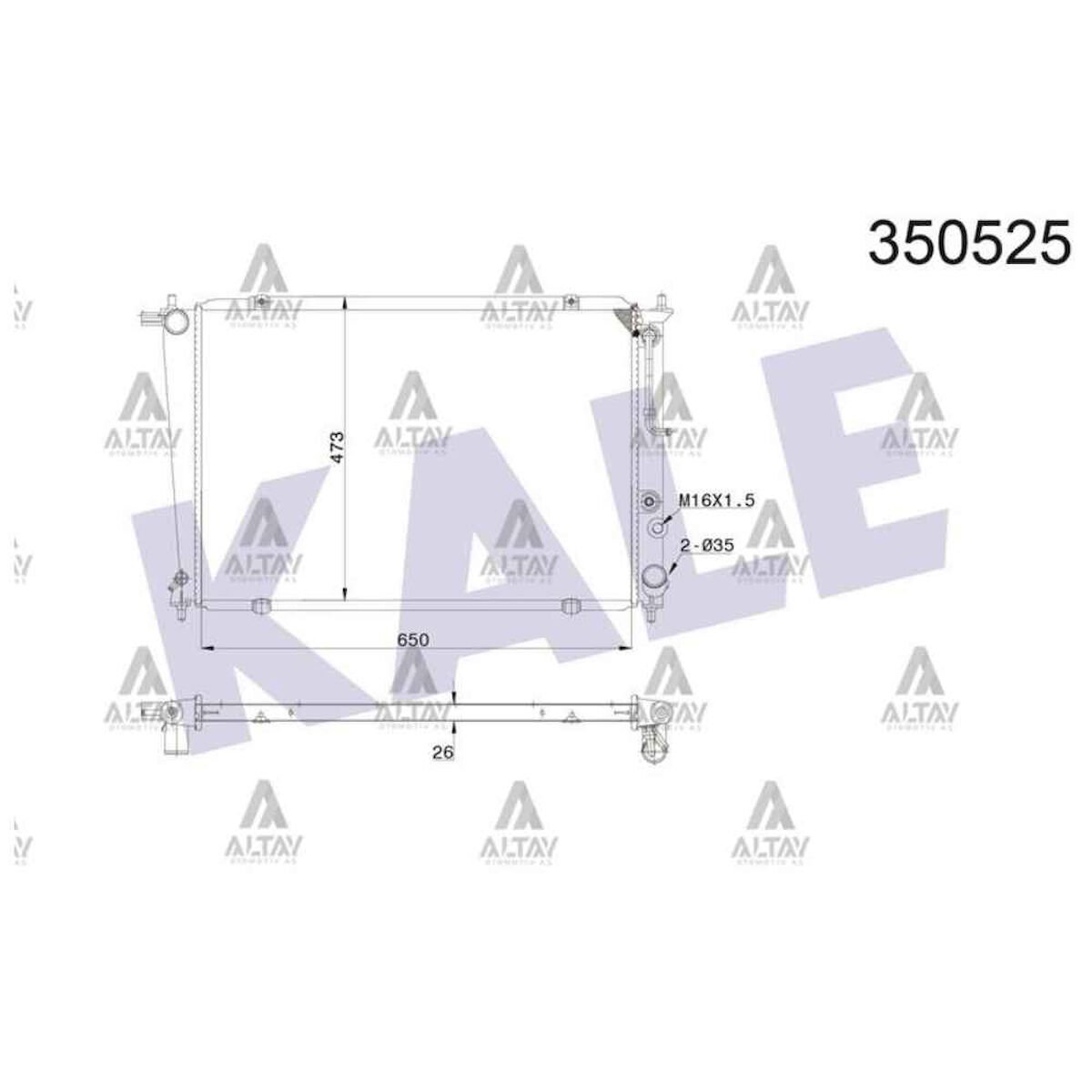 RADYATÖR SU STAREX 02-08 26mm A-T BRAZING   OEM: 25310-4A150