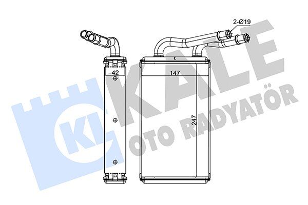 4041957-VP6C1H18476AB RADYATÖR KALORİFER FORD TRANSIT (V347) 2.2/2.4/3.2TDCI 06= (NAC) [BRAZING AL/AL] [247X147X42] KALOR