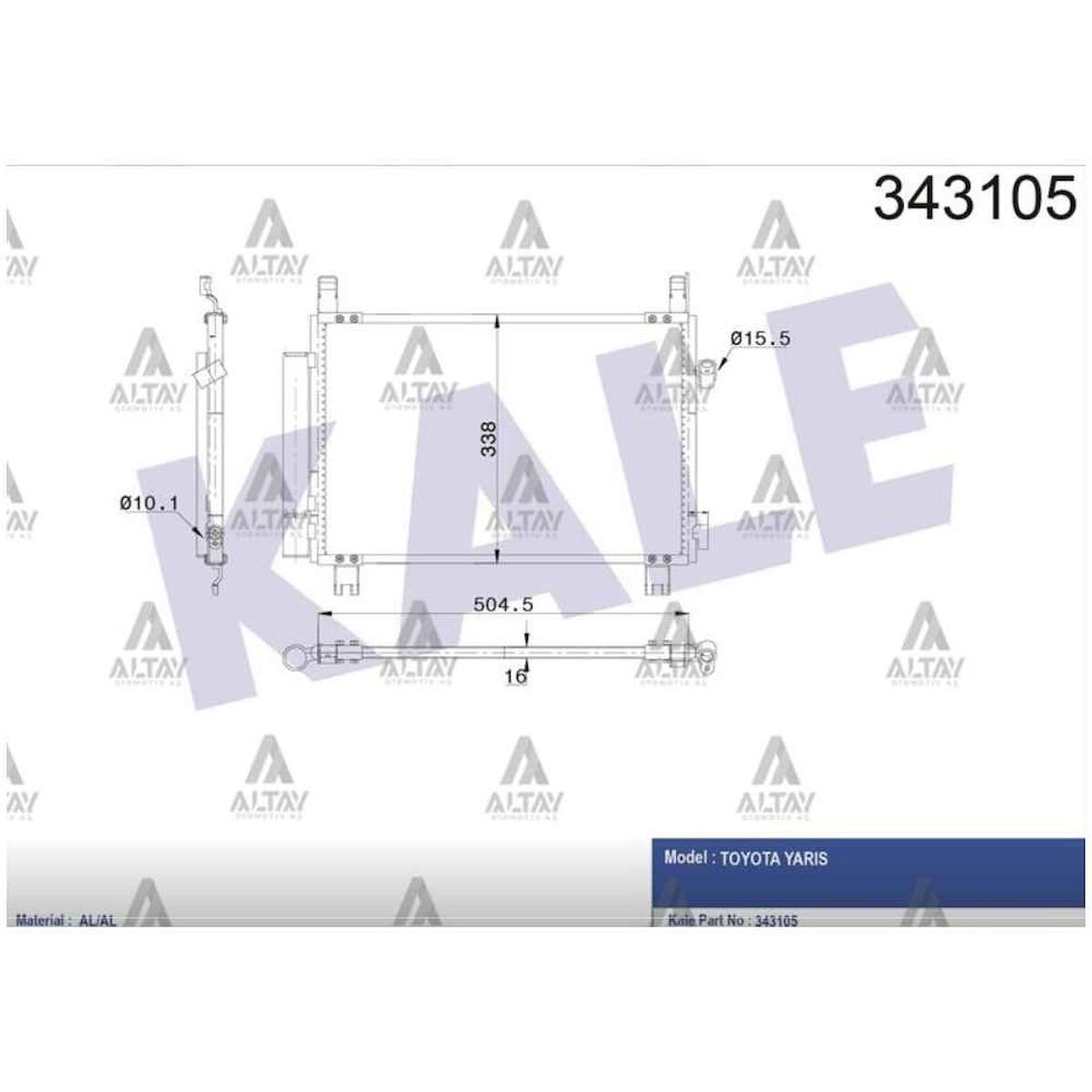 RADYATÖR KLİMA YARIS 06-12 DİZEL D4D TOYOTA YARIS OEM: 88460-0D060