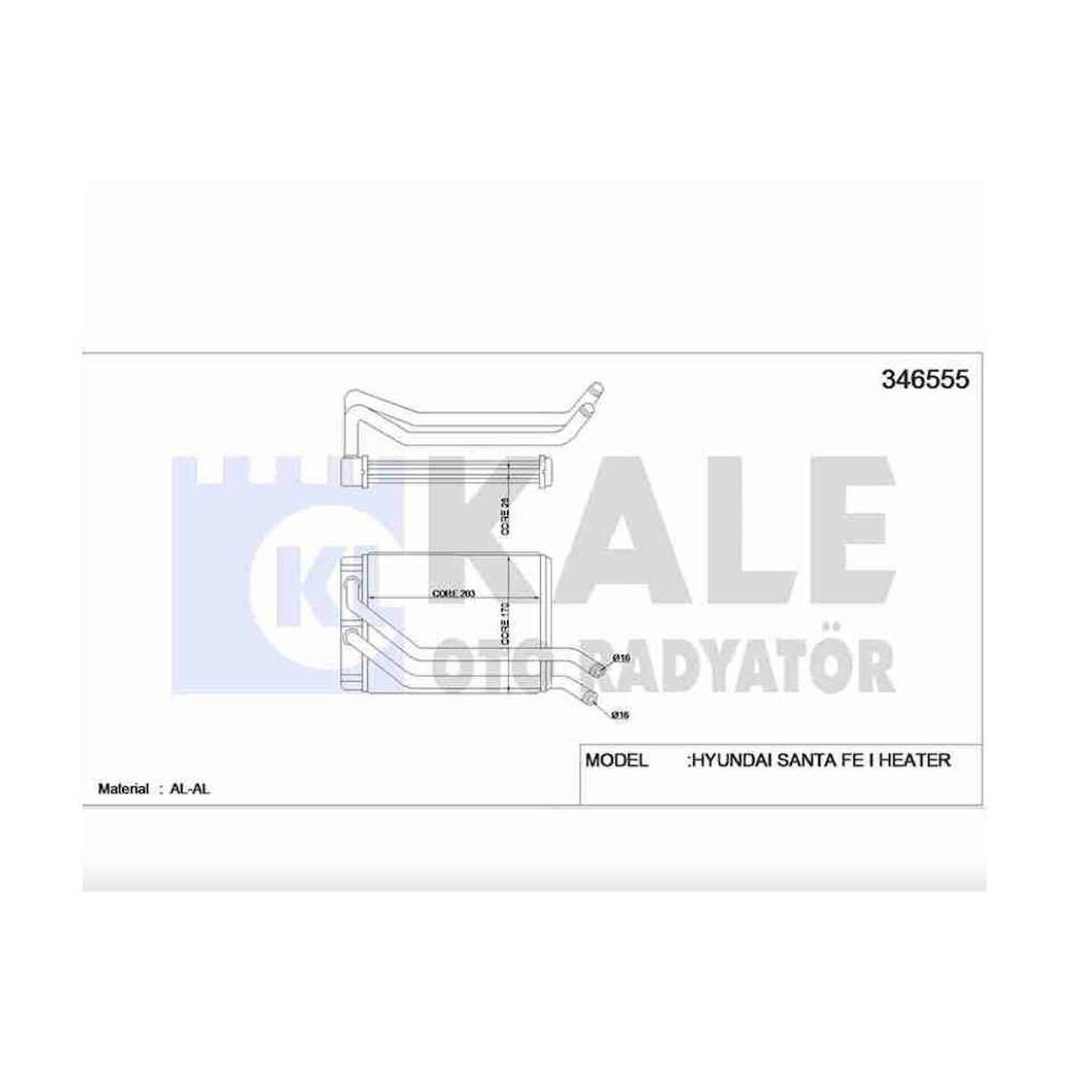 RADYATÖR KALORİFER SANTAFE 01-06 2.0 - 2.4 - 2.7 BRAZING HYUNDAI SANTAFE OEM: 97227-26000